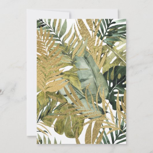 Waterverf Tropical Gold Foil Bachelorette Party Kaart (Achterkant)