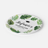 Waterverf Tropical Greenery Krans Afstuderen Papieren Bordje (Gekanteld)