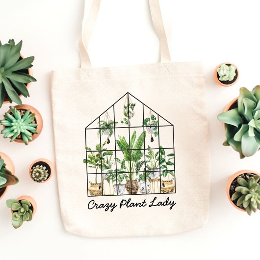 Waterverf Tropical House Plant Quote Tote Bag