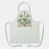 Waterverf Tropical House Plant Tuinieren Schort (Voorkant)