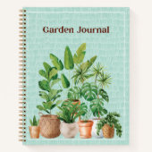 Waterverf Tropical Houseplant Garden Journal Notitieboek (Voorkant)