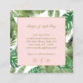 Waterverf Tropical Leaves Pattern Designer Vierkante Visitekaartje (Achterkant)