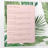 Waterverf Tropical Leaves Pattern Salon Brochure Drieluik Kaart (Binnenzijde eerst)