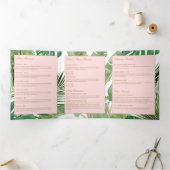 Waterverf Tropical Leaves Pattern Salon Brochure Drieluik Kaart (Binnen)