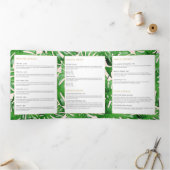 Waterverf Tropical Monstera laat roze brochure ach Drieluik Kaart (Binnen)