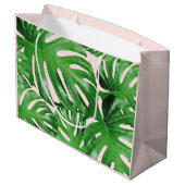Waterverf Tropical Monstera laat roze Groot Cadeauzakje (Achterkant Gekanteld)