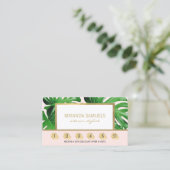 Waterverf Tropical Monstera laat roze trouw Klantenkaartje (Staand voorkant)