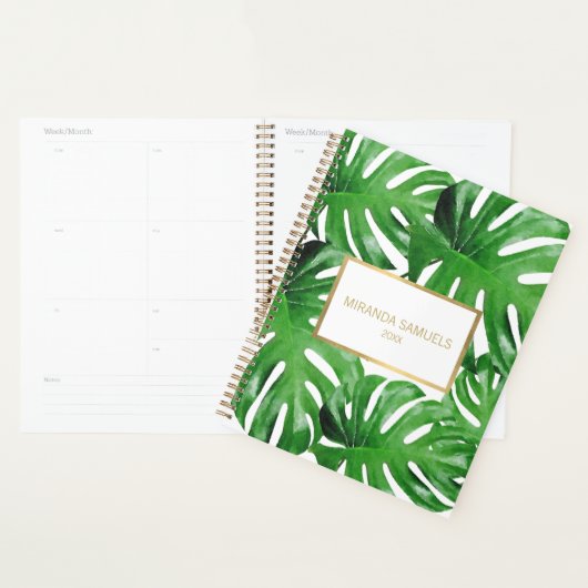 Waterverf Tropical Monstera verlaat afspraak Planner (Display)