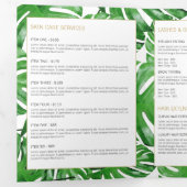 Waterverf Tropical Monstera verlaat brochure Drieluik Kaart (Binnenzijde eerst)