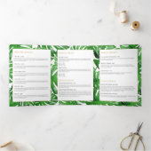 Waterverf Tropical Monstera verlaat brochure Drieluik Kaart (Binnen)