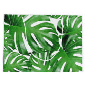 Waterverf Tropical Monstera verlaat gepersonalisee Groot Cadeauzakje (Achterkant)