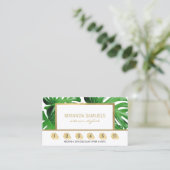 Waterverf Tropical Monstera verlaat loyaliteit Klantenkaartje (Staand voorkant)