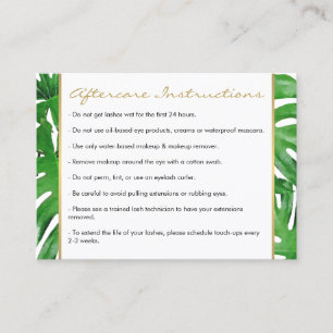 Waterverf Tropical Monstera verlaat nazorg Kaart Visitekaartje