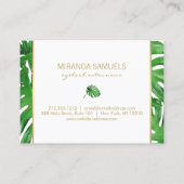 Waterverf Tropical Monstera verlaat nazorg Kaart Visitekaartje (Achterkant)