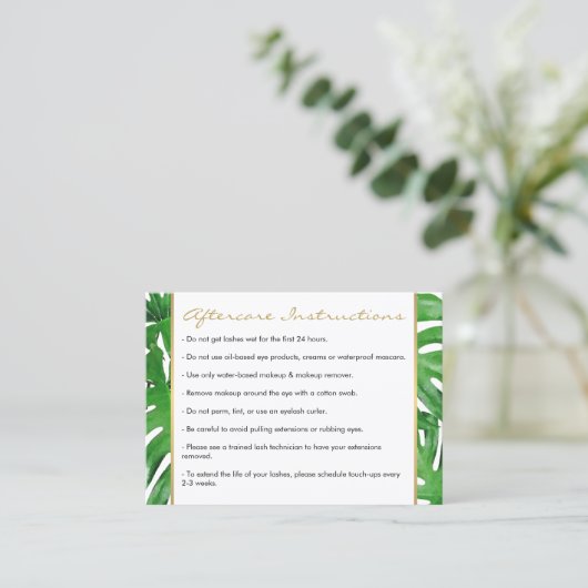 Waterverf Tropical Monstera verlaat nazorg Kaart Visitekaartje (Staand voorkant)