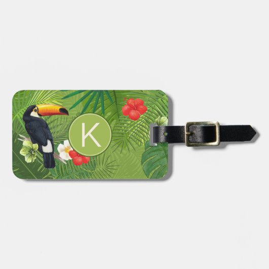 Waterverf Tropical Mr. & Mrs Green ID577 Bagagelabel (Voorkant horizontaal)