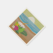 Waterverf Tropical Ocean Beach Floral bruiloft Servet (Hoek)