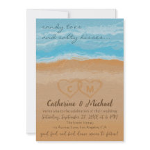 Waterverf Tropical Ocean Beach QR Code Bruiloft