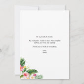 Waterverf Tropical Pattern Afstuderen Foto Bedankkaart (Achterkant)