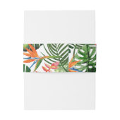 Waterverf Tropical Pattern Invitation Belly Band Uitnodigingen Wikkel (Achterkant Voorbeeld)