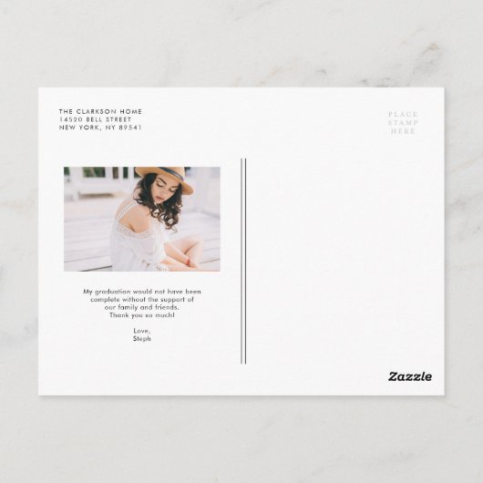 Waterverf Tropical Photo Afstuderen dank u Briefkaart (Achterkant)