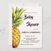 Waterverf Tropical Pineapple Baby shower Kaart (Voorkant)