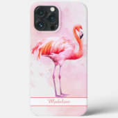 Waterverf Tropical Pink Flamingo Personaliseer naa Case-Mate iPhone Case (Achterkant)
