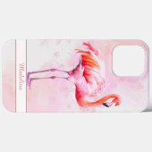 Waterverf Tropical Pink Flamingo Personaliseer naa Case-Mate iPhone Case (Achterkant (horizontaal))