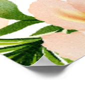 Waterverf Tropical Pink Flowers Vrijgezellenfeest Poster (Hoek)