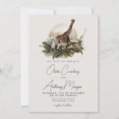 Waterverf Tropical Safari Oerwoud Giraffe Wedding Kaart (Voorkant)