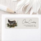 Waterverf Tropical Safari Oerwoud Zebra Etiket (Insitu)