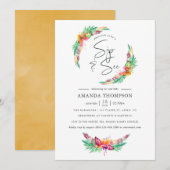 Waterverf Tropical Summer Beach Sip en See Kaart (Voorkant / Achterkant)