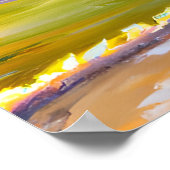 Waterverf Tropical Sunset Beach Painting Poster (Hoek)
