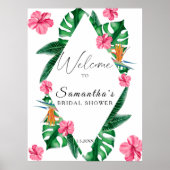 Waterverf Tropical - vrijgezellenfeest welkomstbor Poster (Voorkant)