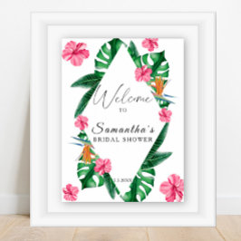 Waterverf Tropical - vrijgezellenfeest welkomstbor Poster