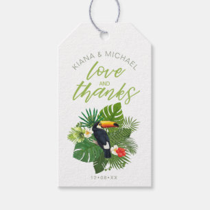 Waterverf Tropical Wedding Bedankt Green ID577 Cadeaulabel