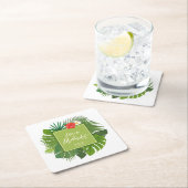 Waterverf Tropical Wedding Bedankt Green ID577 Kartonnen Onderzetters (Insitu)