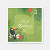 Waterverf Tropical Wedding Bedankt Green ID577 Servet (Voorkant)