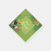 Waterverf Tropical Wedding Bedankt Green ID577 Servet (Hoek)