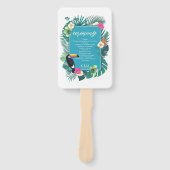 Waterverf Tropical Wedding Ceremony Blauwgroen ID5 Handwaaier (Voorkant)