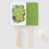 Waterverf Tropical Wedding Ceremony Green ID577 Handwaaier (Voorkant en achterkant)