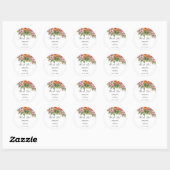 Waterverf Tropical Wedding Dank u Ronde Sticker (Vel)