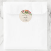 Waterverf Tropical Wedding Dank u Ronde Sticker (Tas)