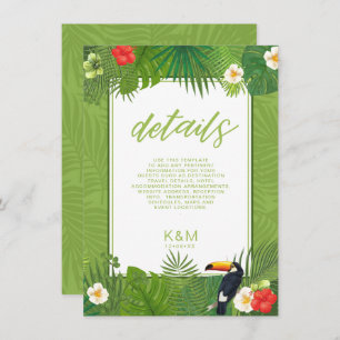 Waterverf Tropical Wedding Details Green ID577 Informatiekaartje