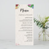 Waterverf Tropical Wedding Flat Menu (Staand voorkant)