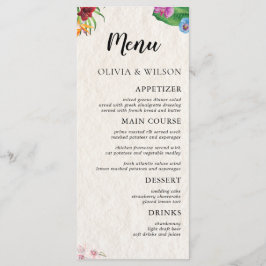 Waterverf Tropical Wedding Flat Menu