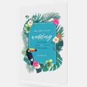 Waterverf Tropical Wedding Welcome Blauwgroen ID57 Acryl Bord (Hoek)