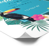 Waterverf Tropical Wedding Welcome Blauwgroen ID57 Poster (Hoek)