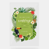 Waterverf Tropical Wedding Welcome Green ID577 Acryl Bord (Voorkant)