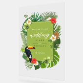 Waterverf Tropical Wedding Welcome Green ID577 Acryl Bord (Hoek)